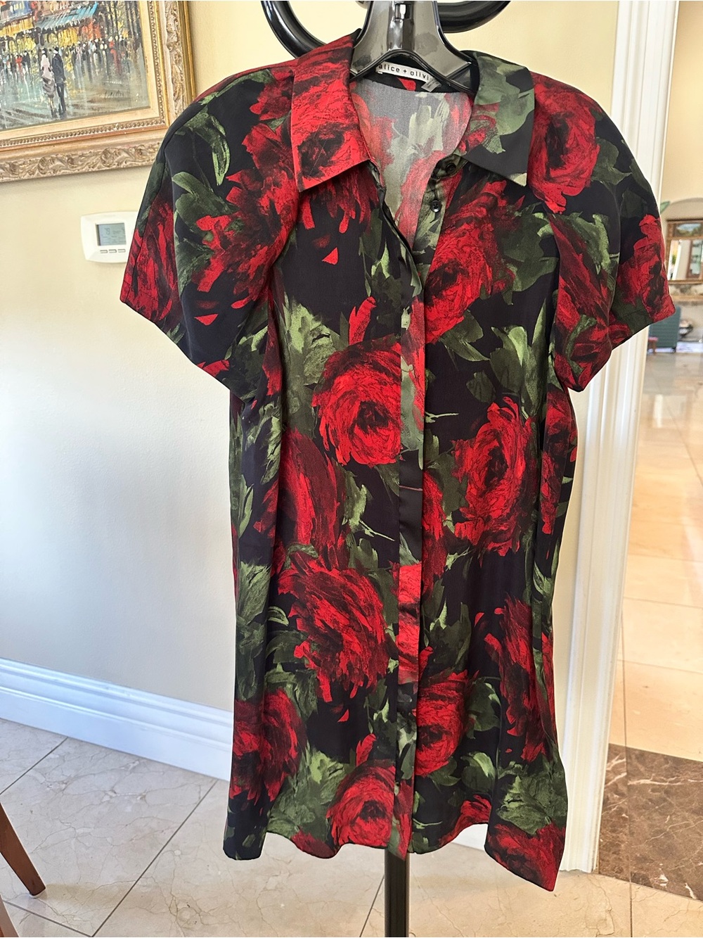 Alice + Olivia Floral Silk Dress